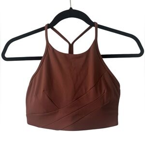 Lululemon Flow Y Wrap-Front High-Neck Bra in Ancient Copper